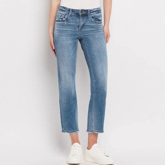NWT Mid Rise Crop Straight Leg Jeans by Flying Monkey - Picture 8 of 9